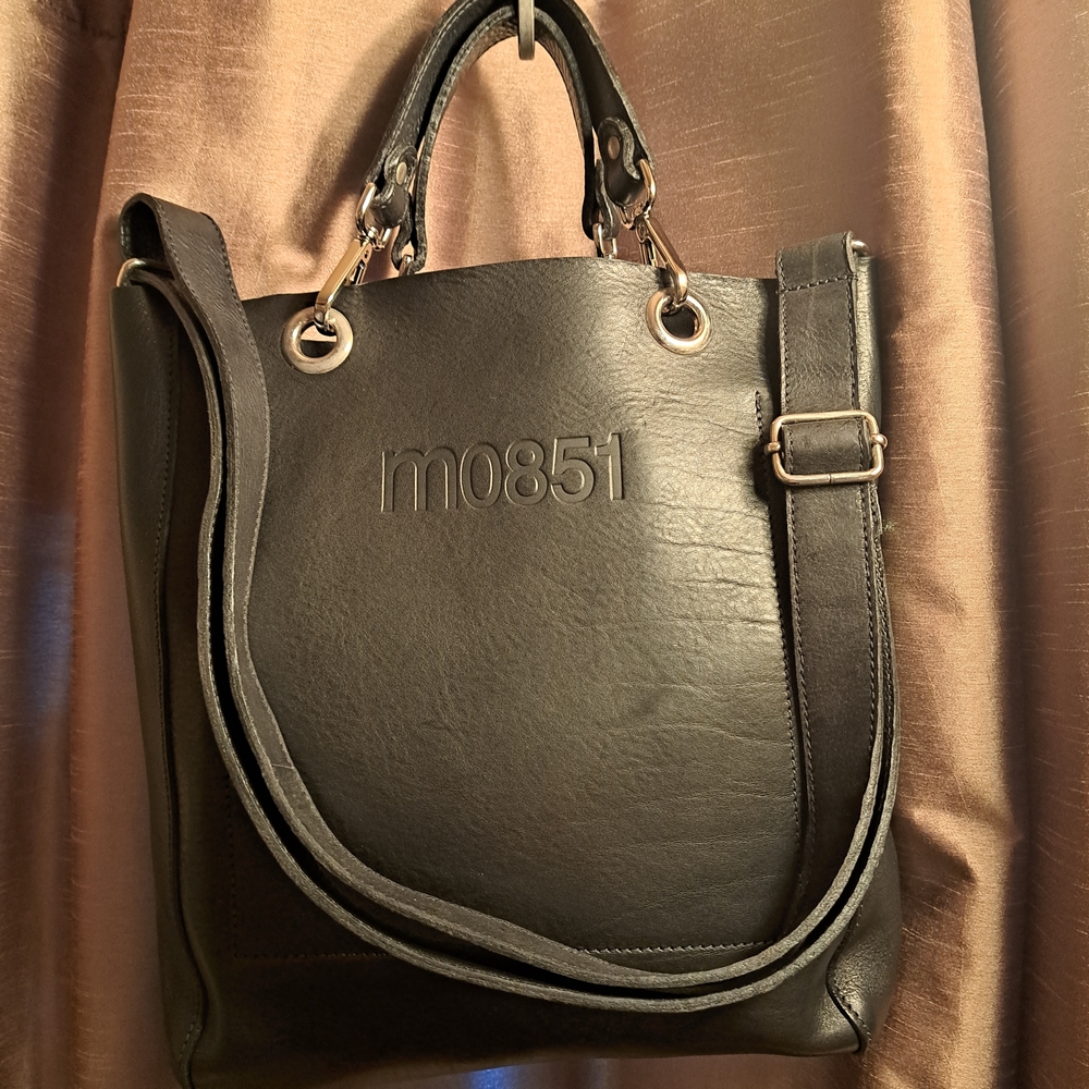 Black Leather Tote Bag